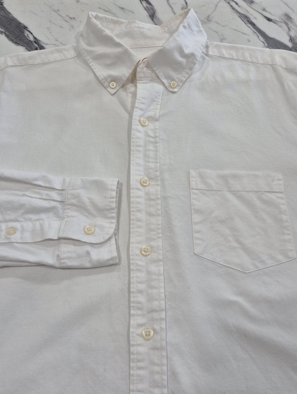 Duck Head Long Sleeve Oxford Shirt, Mens Large, White - Picture 8 of 9